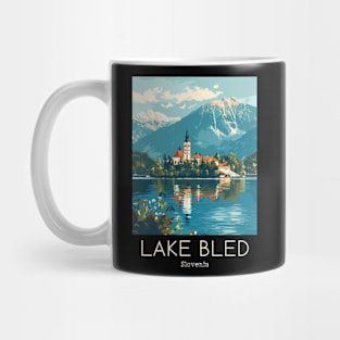 A Vintage Travel Illustration of Lake Bled - Slovenia Mug